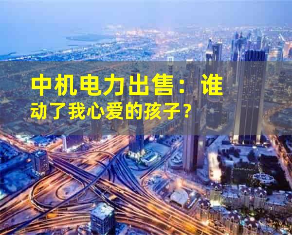 中机电力出售：谁动了我心爱的孩子？