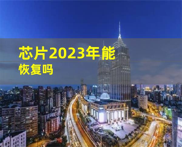 芯片2023年能恢复吗