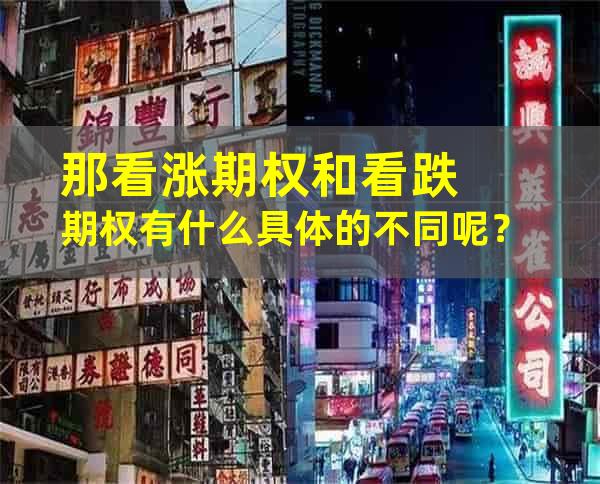 那看涨期权和看跌期权有什么具体的不同呢？