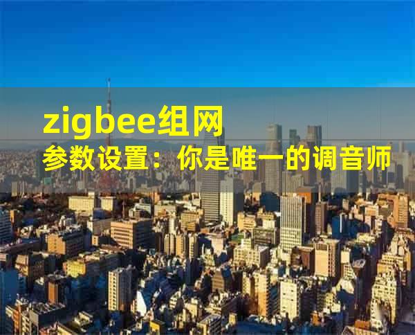 zigbee组网参数设置：你是唯一的调音师