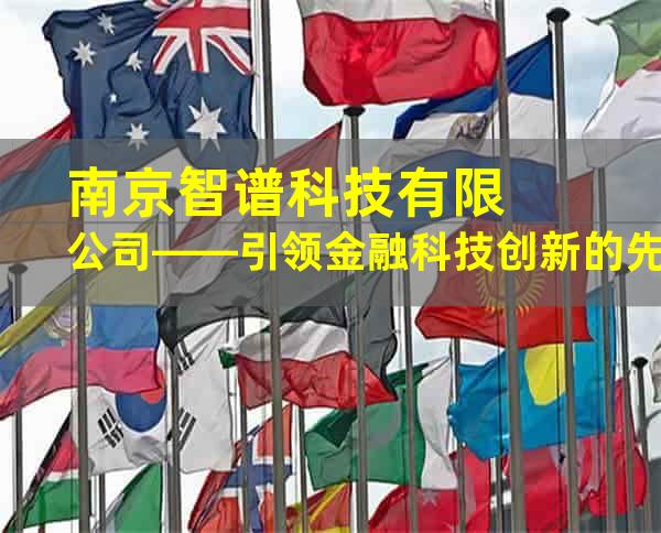 南京智谱科技有限公司——引领金融科技创新的先锋