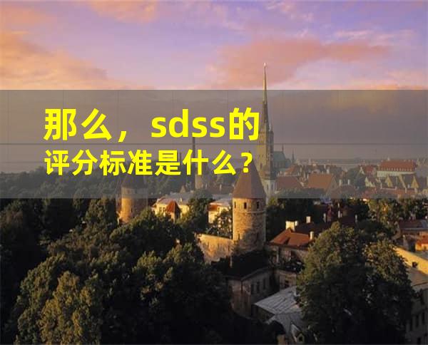 那么，sdss的评分标准是什么？