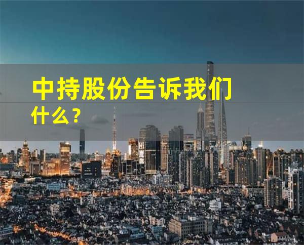 中持股份告诉我们什么？