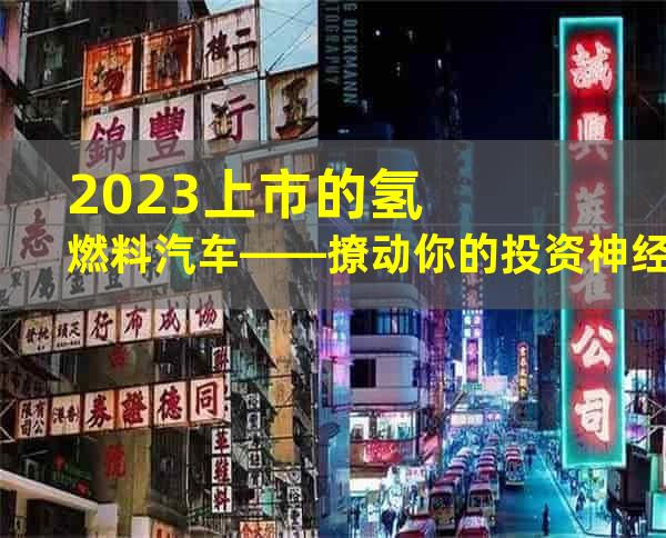 2023上市的氢燃料汽车——撩动你的投资神经