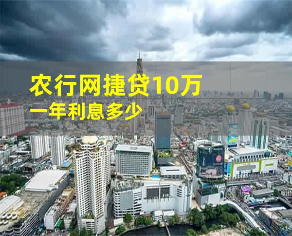 农行网捷贷10万一年利息多少